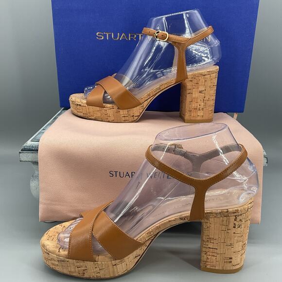 Stuart Weitzman Women’s Dayna Platform Sandals Macchiato Size 6B - Picture 2 of 11